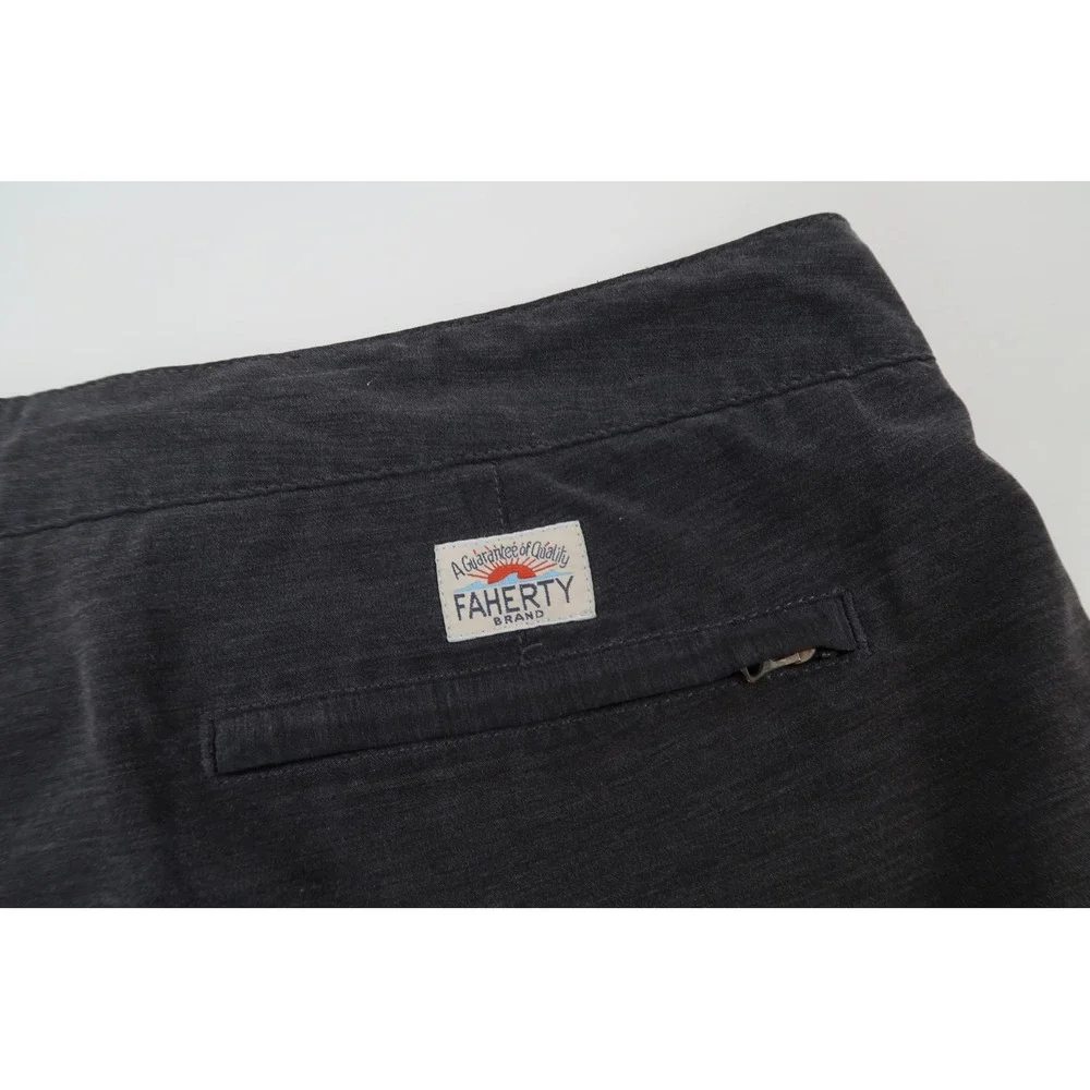Faherty All Day Shorts Mens 38 Charcoal Gray Hybrid Stretch Quick Dry 8 Inseam